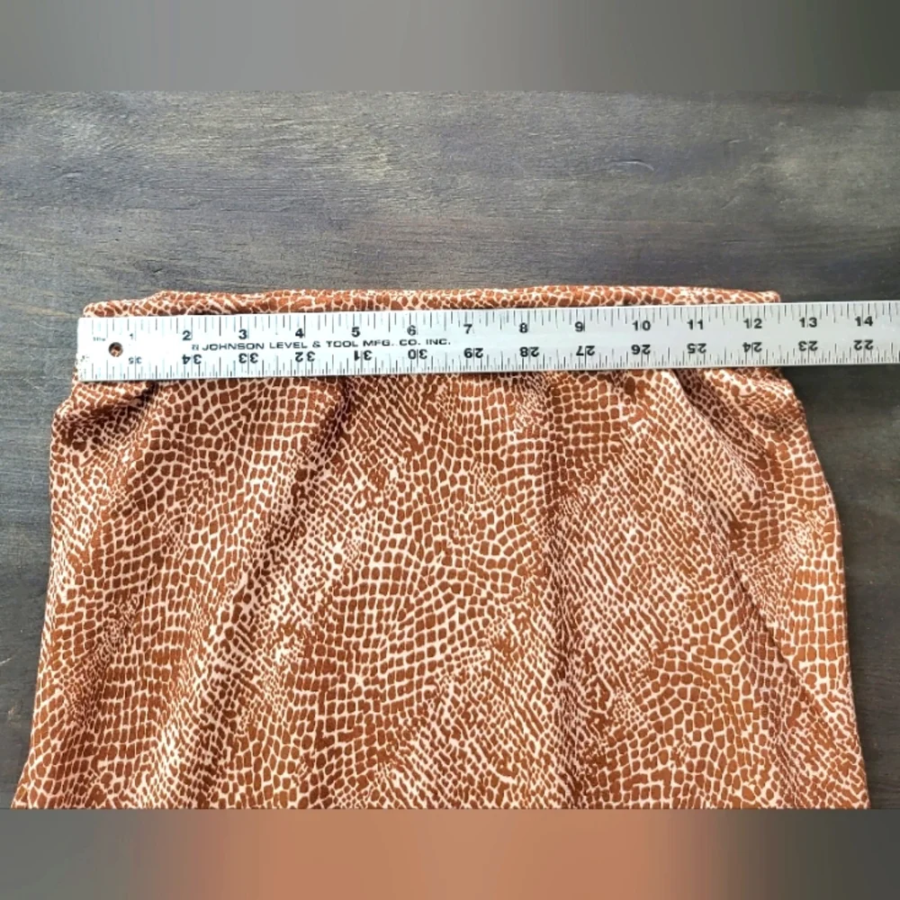 a new day Animal Print Elastic Waist Flowy Midi Skirt